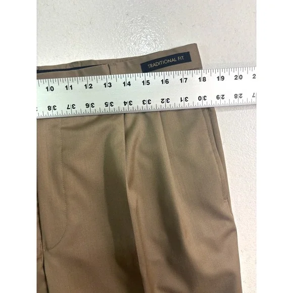 NEW brown Jos A Bank 36R 36 signature gold suit dress pants trousers 100% Wool